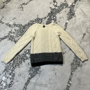 Gap Sweater Womens Size XS Mohair Blend Cable Snow Cap Cozy Soft Long Sleeve‎